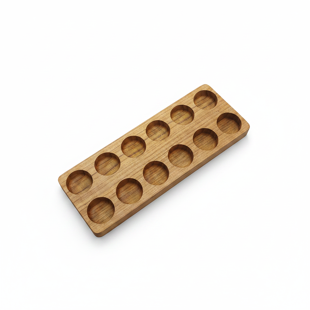 Teak Egg Holder 12pc
