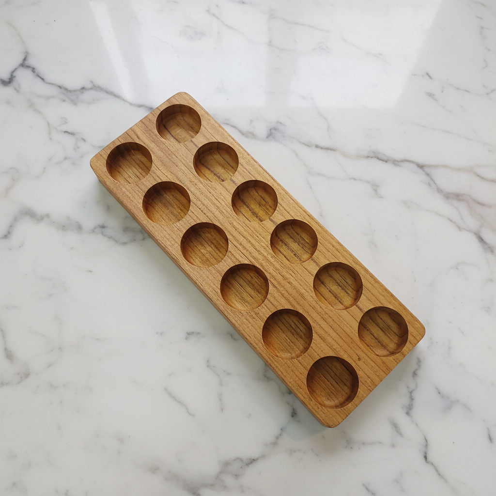 Teak Egg Holder 12pc