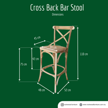 Load image into Gallery viewer, Cross Back Bar Stool
