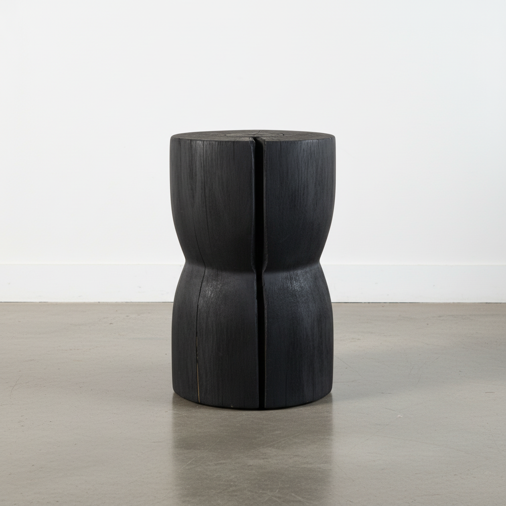 Hourglass Stool/Plinth (Shou Sugi Ban)