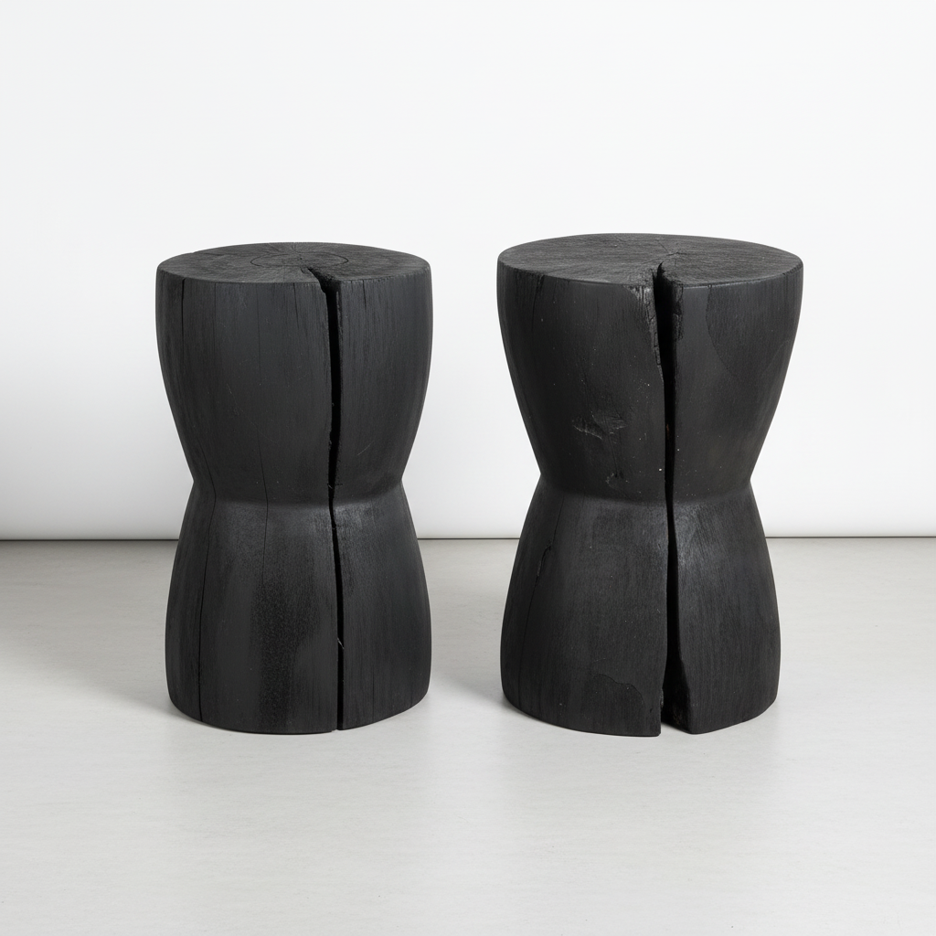 Hourglass Stool/Plinth (Shou Sugi Ban)