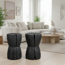 Load image into Gallery viewer, Hourglass Stool/Plinth (Shou Sugi Ban)
