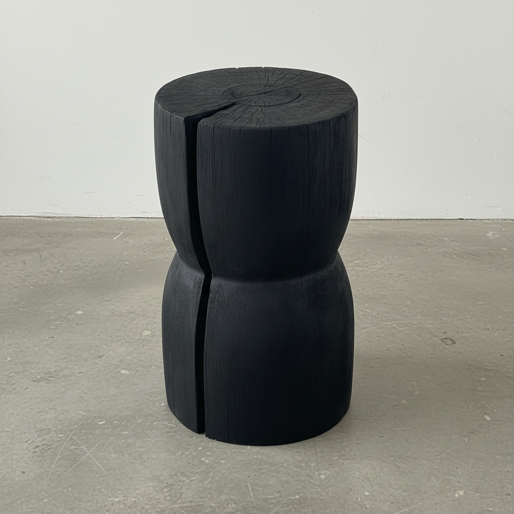 Hourglass Stool/Plinth (Shou Sugi Ban)