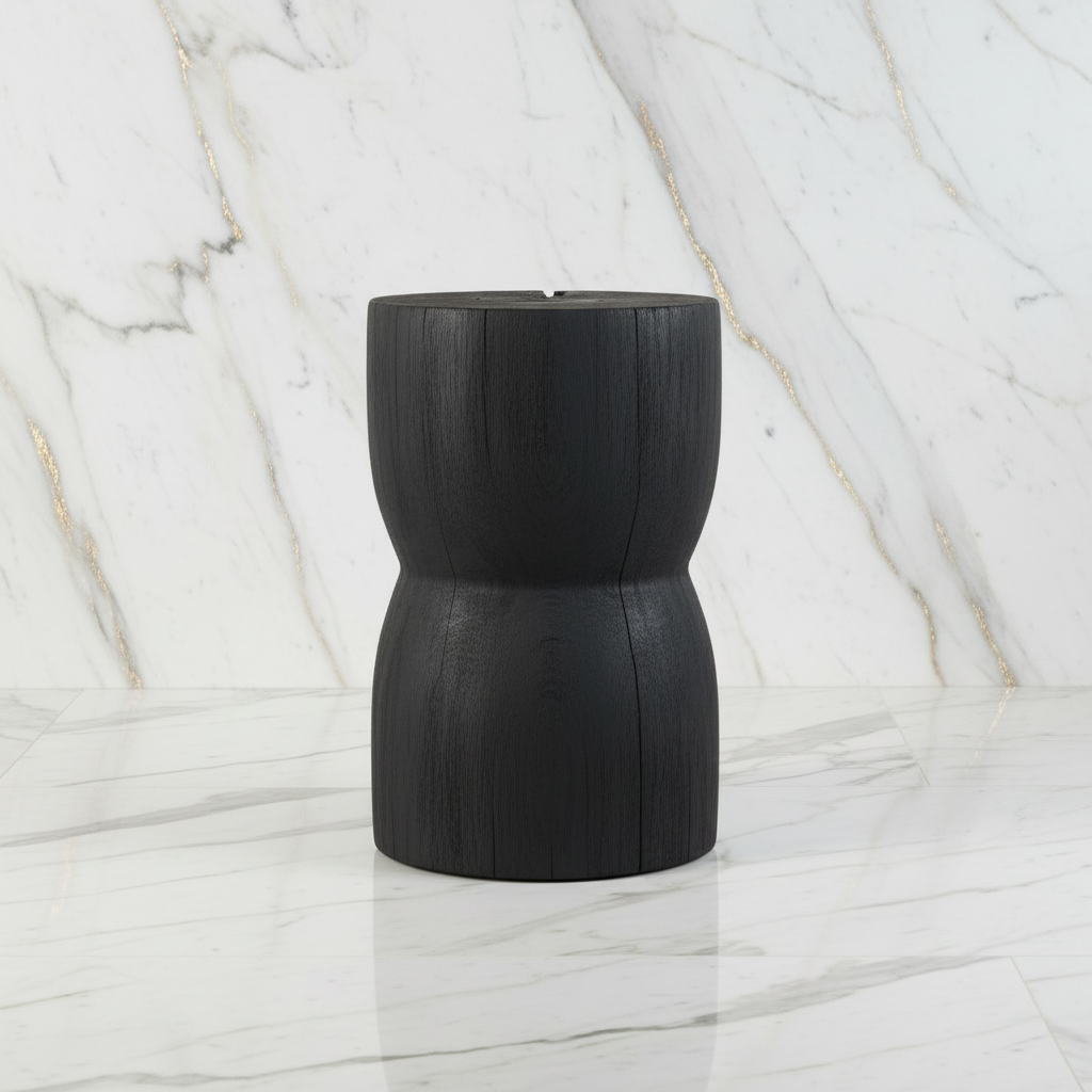Hourglass Stool/Plinth (Shou Sugi Ban)