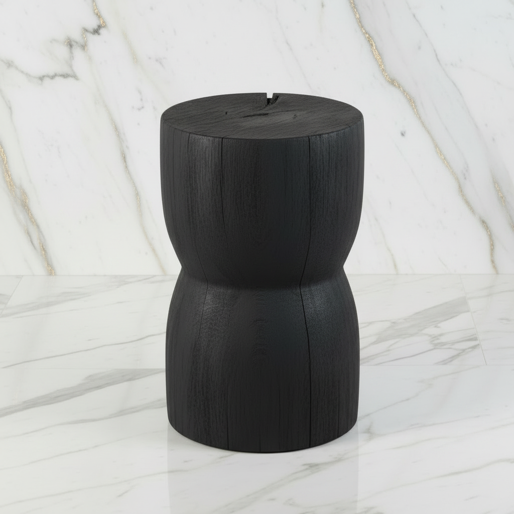 Hourglass Stool/Plinth (Shou Sugi Ban)