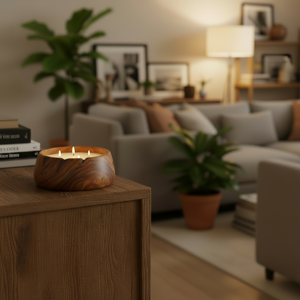 Teak Bowl Candle (36hr burn)