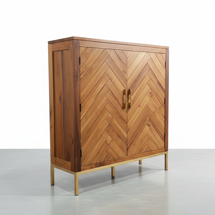 Herringbone Wine Cabinet