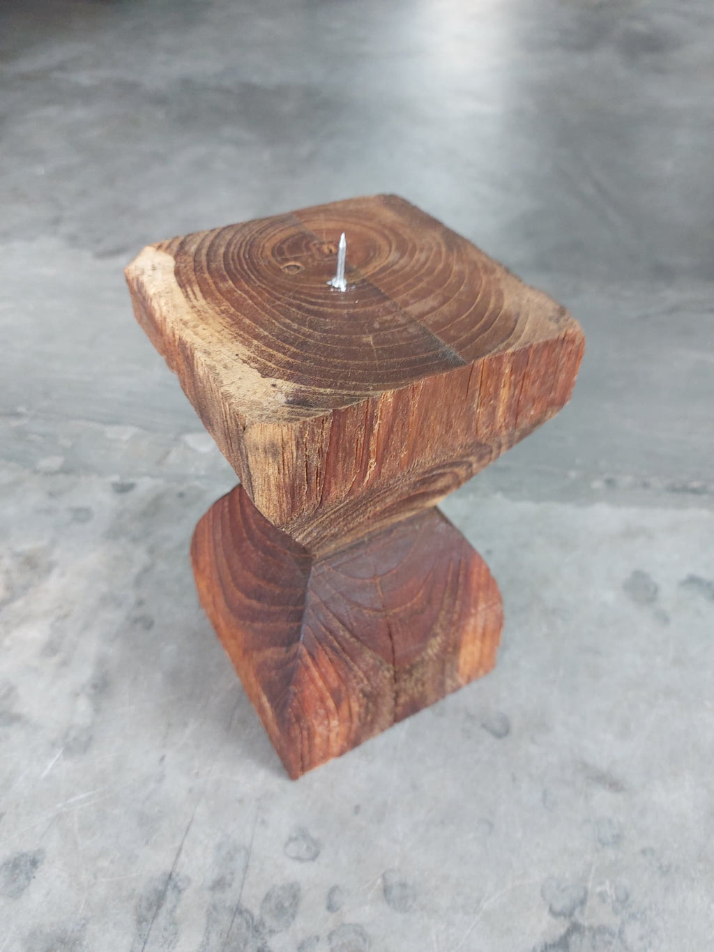 Vintage Teak Candle Holder (incl. candle) #2