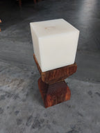 Vintage Teak Candle Holder (incl. candle) #2
