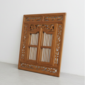 Hand Carved Teak Mirror with Shutters