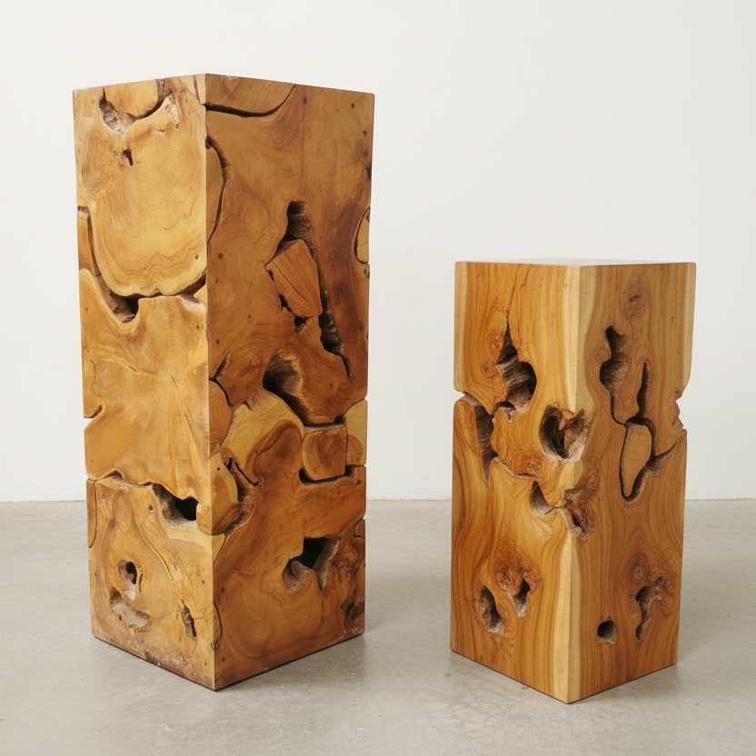 Teak Root Stool/Plinth