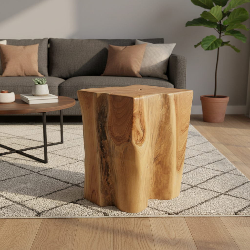Square Log Stool/Plinth