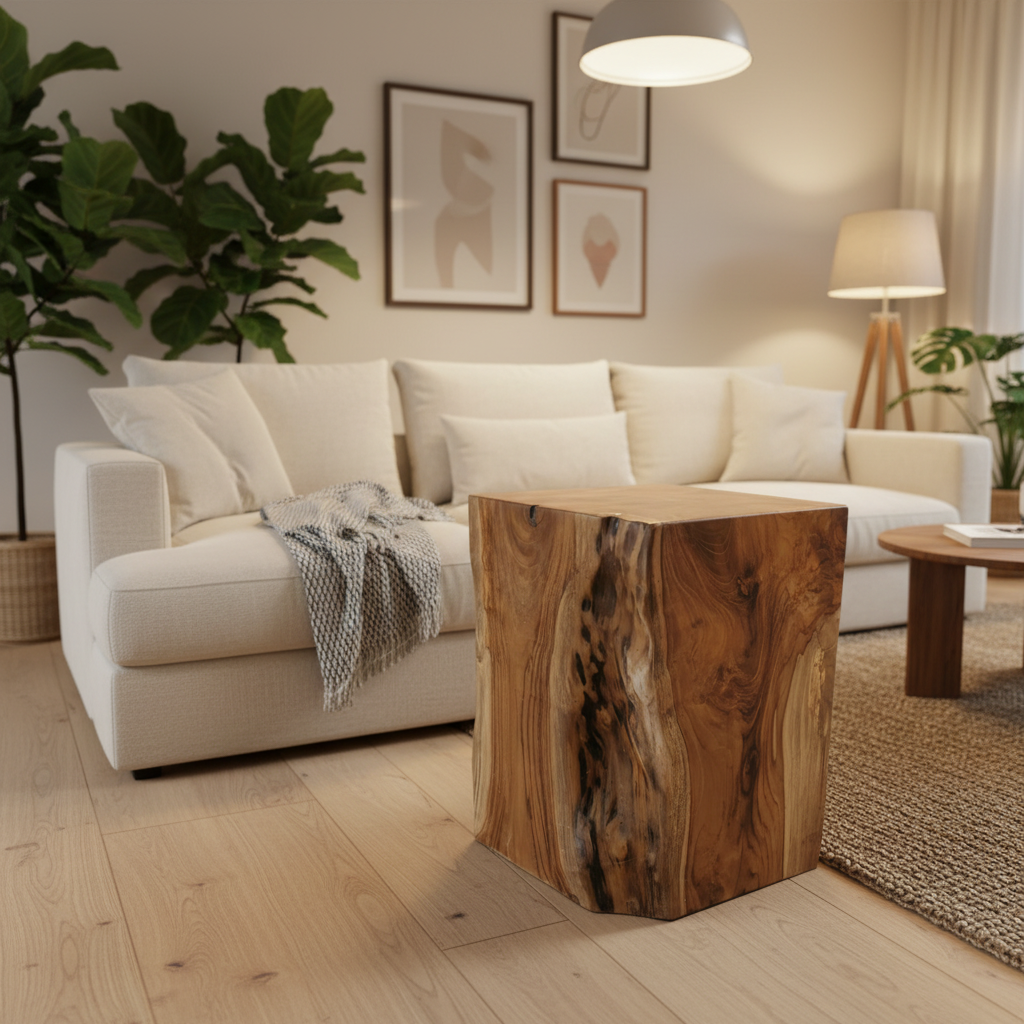 Square Log Stool/Plinth