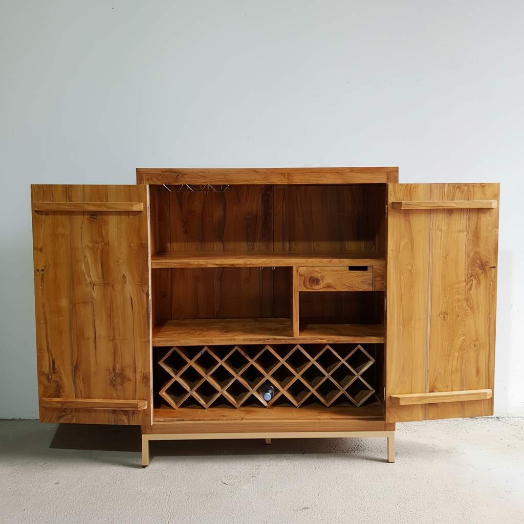 Herringbone Wine Cabinet