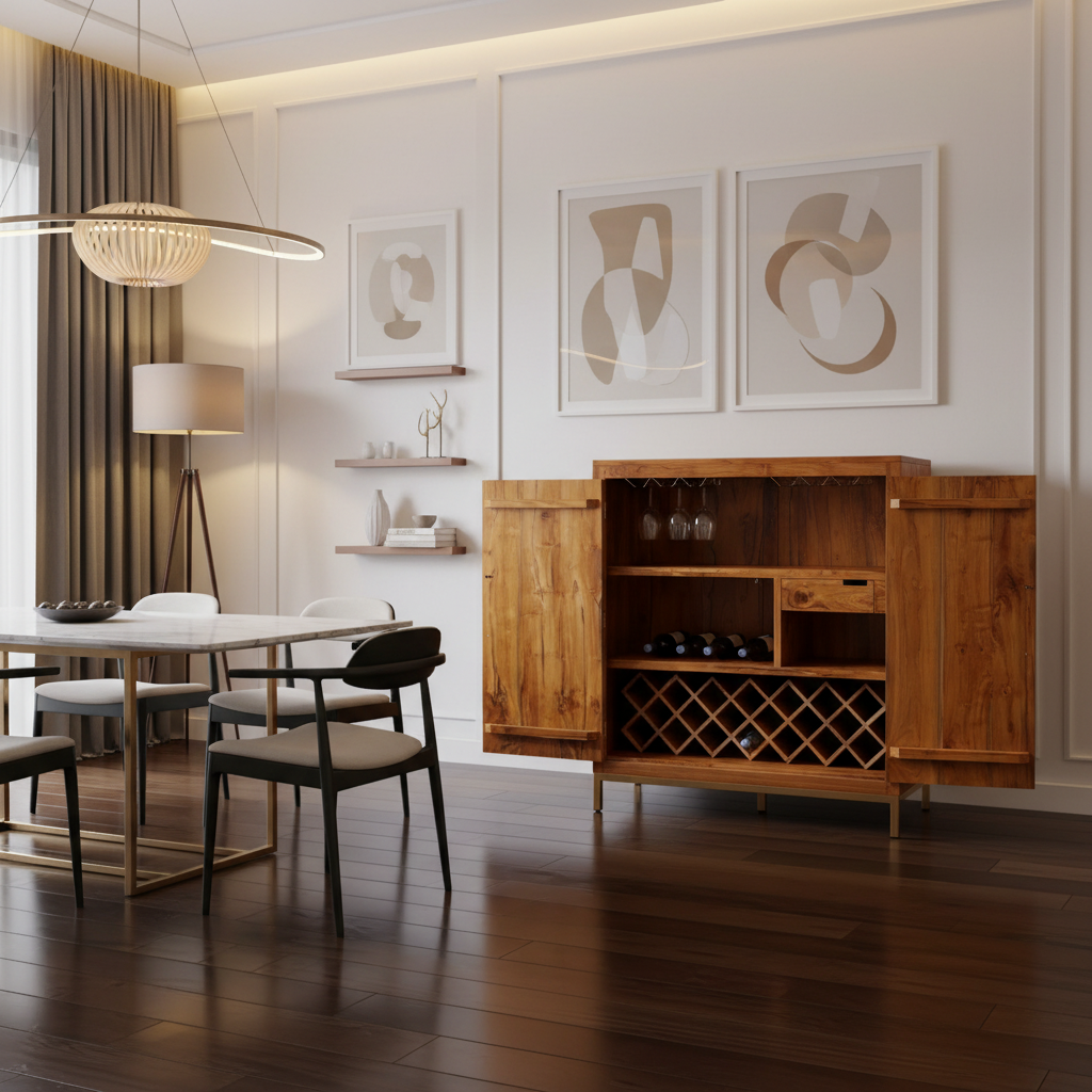 Herringbone Wine Cabinet