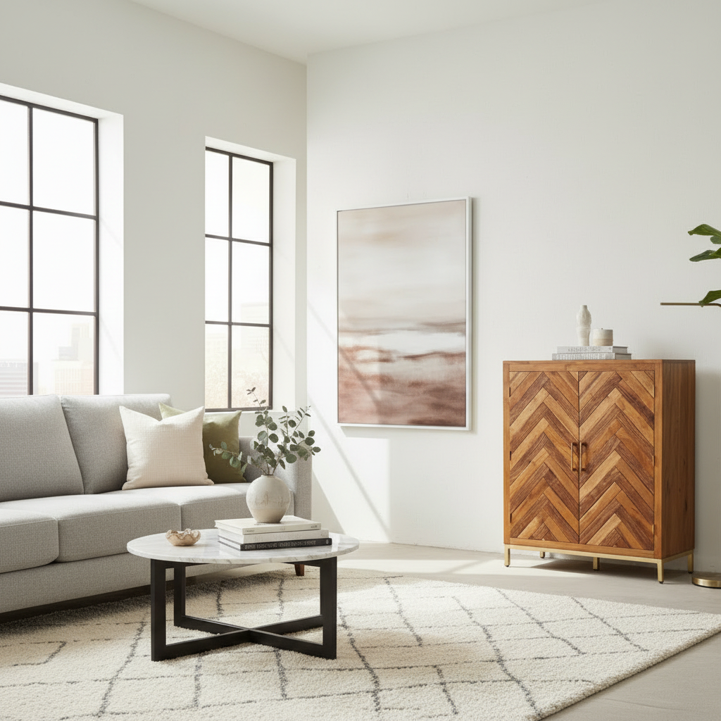 Herringbone Wine Cabinet