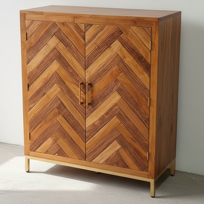 Herringbone Wine Cabinet