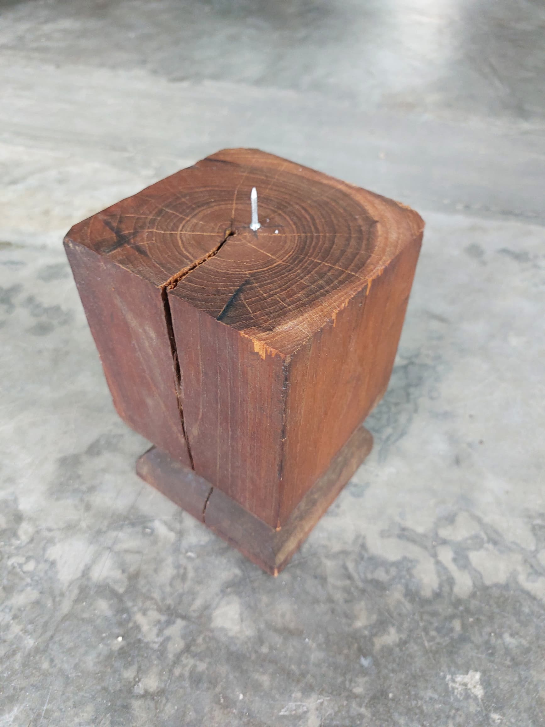 Vintage Teak Candle Holder (incl. candle) #3