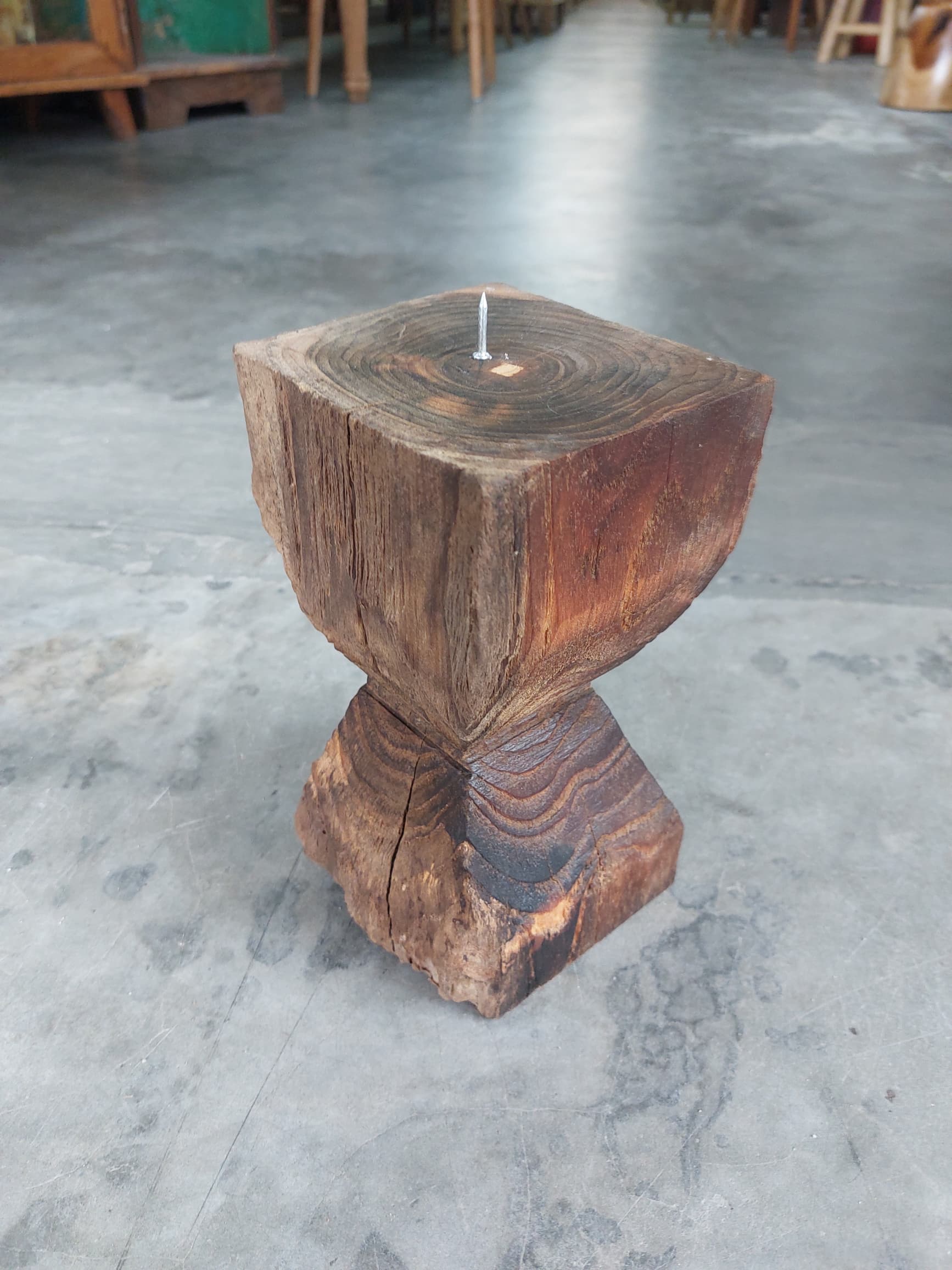 Vintage Teak Candle Holder (incl. candle) #4
