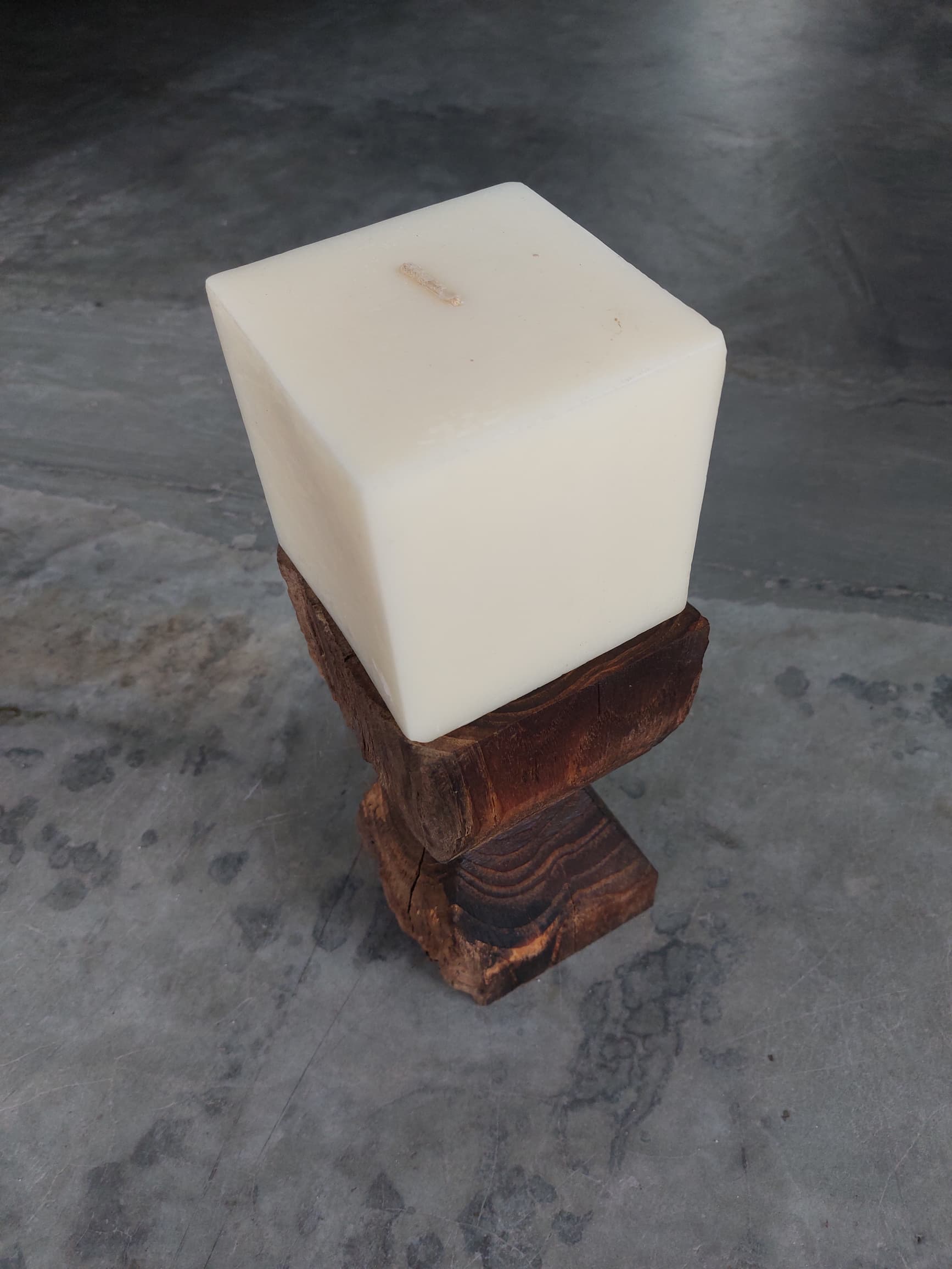 Vintage Teak Candle Holder (incl. candle) #4