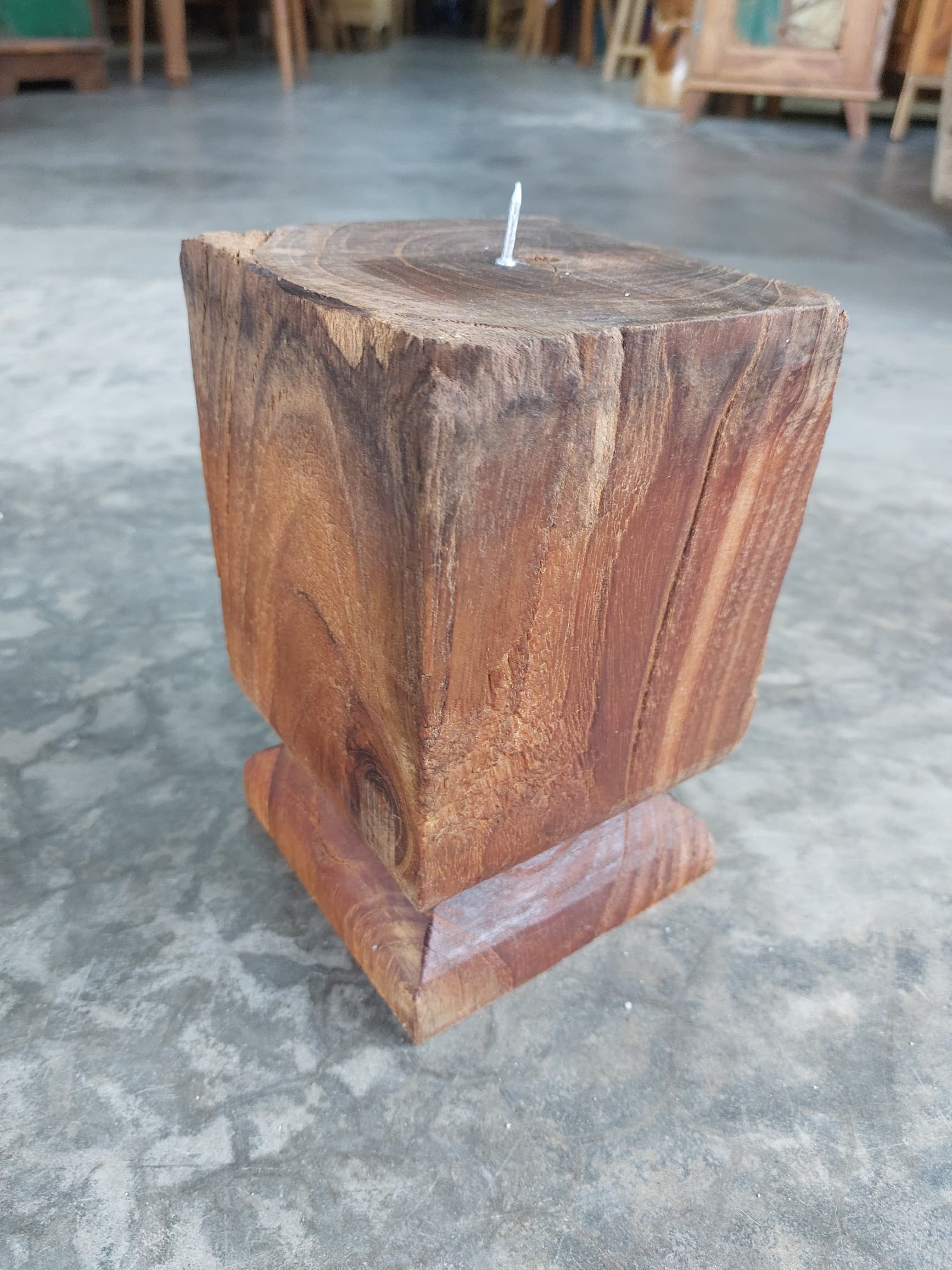 Vintage Teak Candle Holder (incl. candle) #5