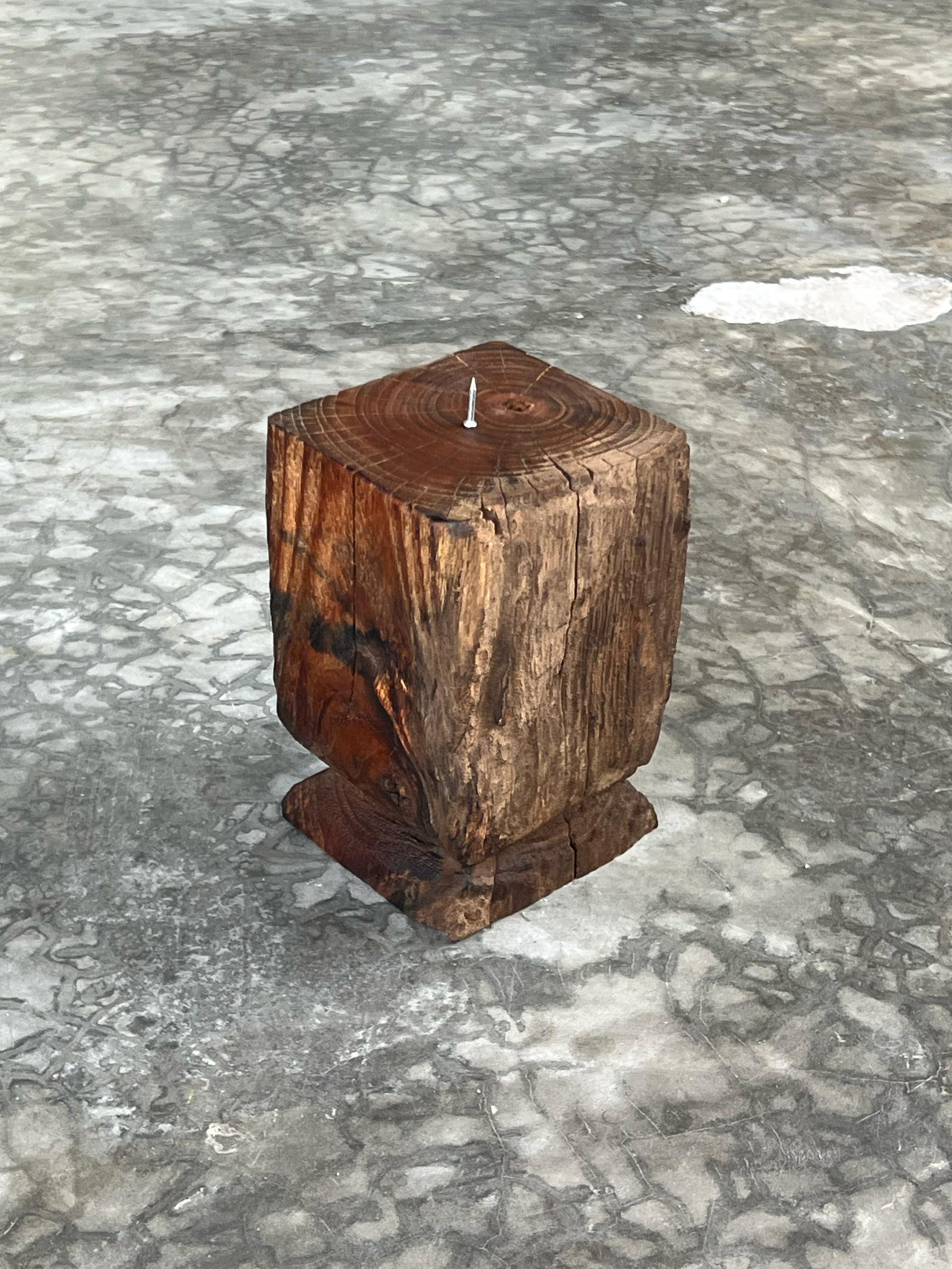 Vintage Teak Candle Holder (incl. candle) #7