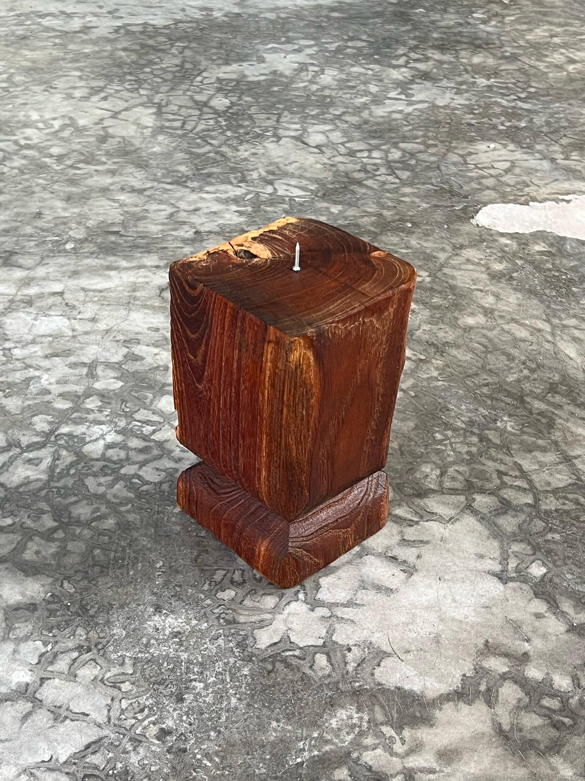 Vintage Teak Candle Holder (incl. candle) #6
