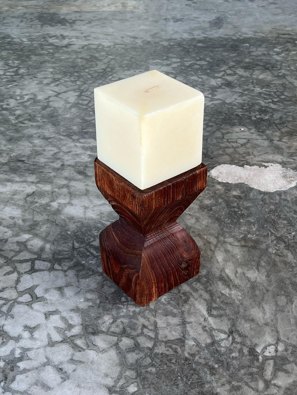 Vintage Teak Candle Holder (incl. candle) #8