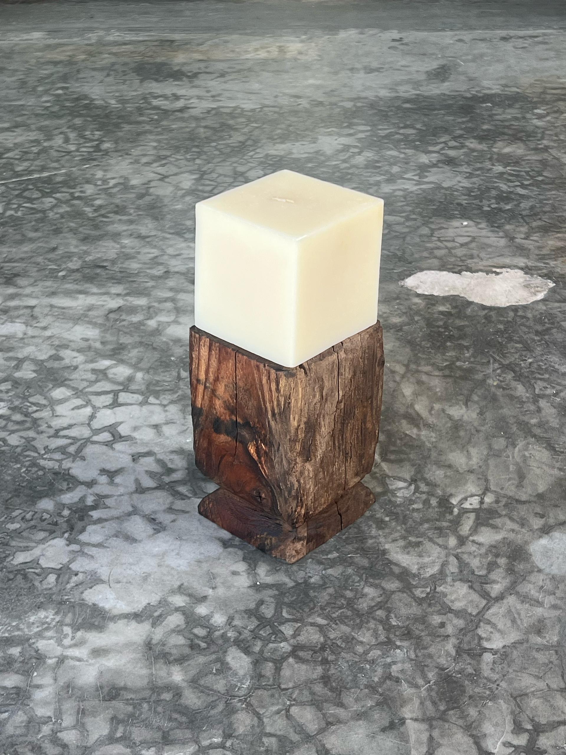 Vintage Teak Candle Holder (incl. candle) #7