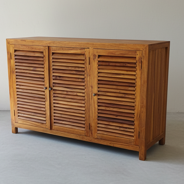 Louvred Shoe Cabinet (150cm) type 2