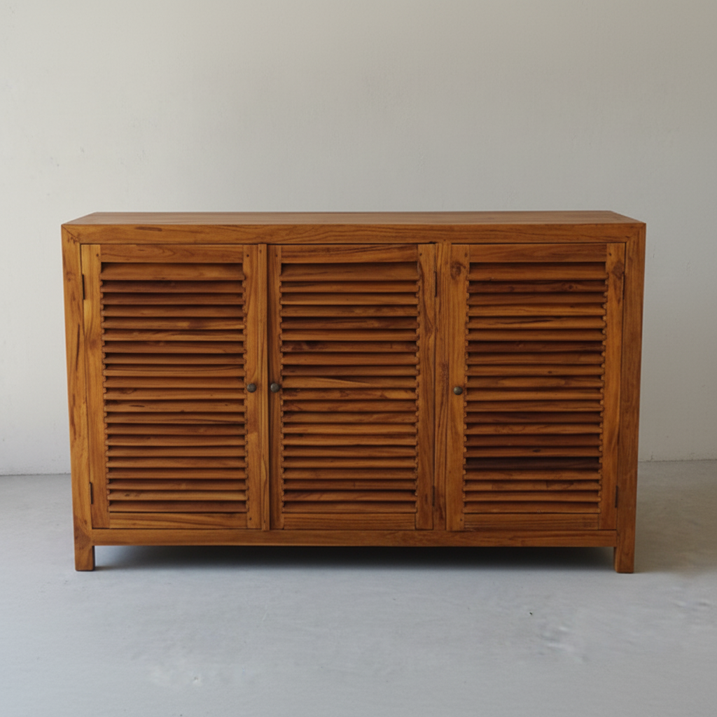 Louvred Shoe Cabinet (150cm) type 2