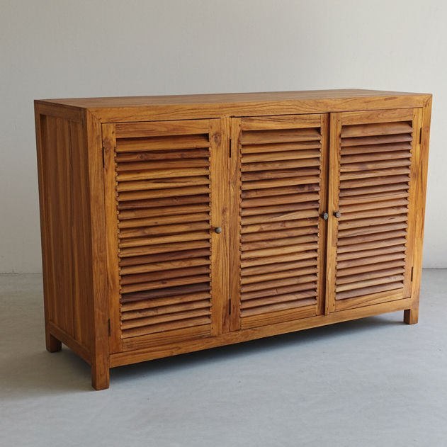 Louvred Shoe Cabinet (150cm) type 2