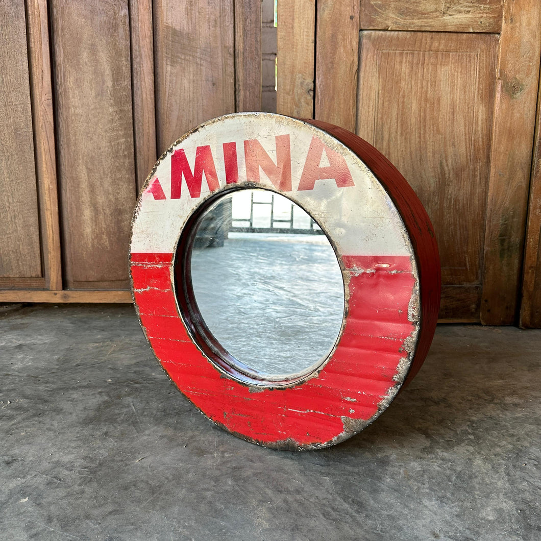 Oil Barrel Round Mirror