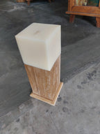 Teak Candle Holder (incl. candle)