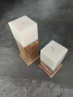 Teak Candle Holder (incl. candle)