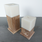 Teak Candle Holder (incl. candle)