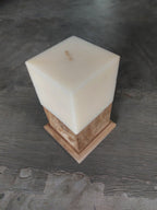 Teak Candle Holder (incl. candle)