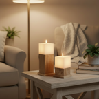 Teak Candle Holder (incl. candle)