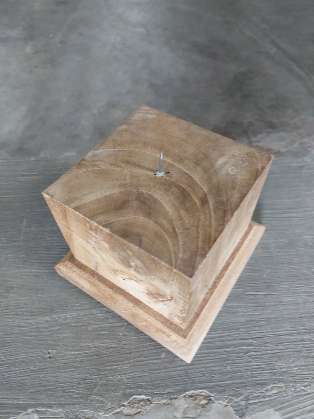 Teak Candle Holder (incl. candle)
