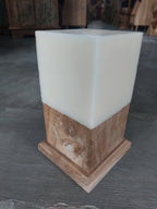 Teak Candle Holder (incl. candle)