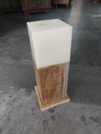 Teak Candle Holder (incl. candle)