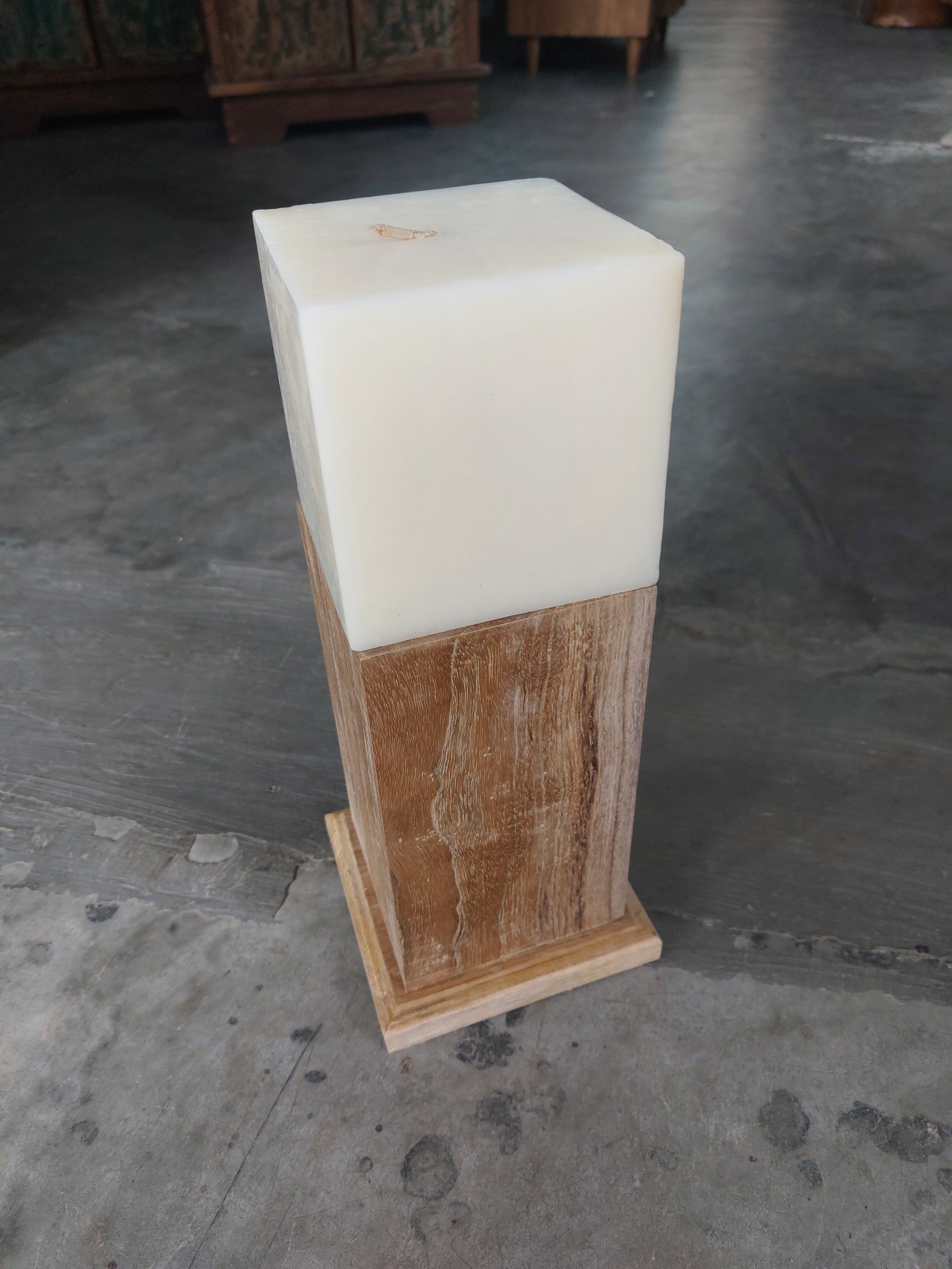 Teak Candle Holder (incl. candle)