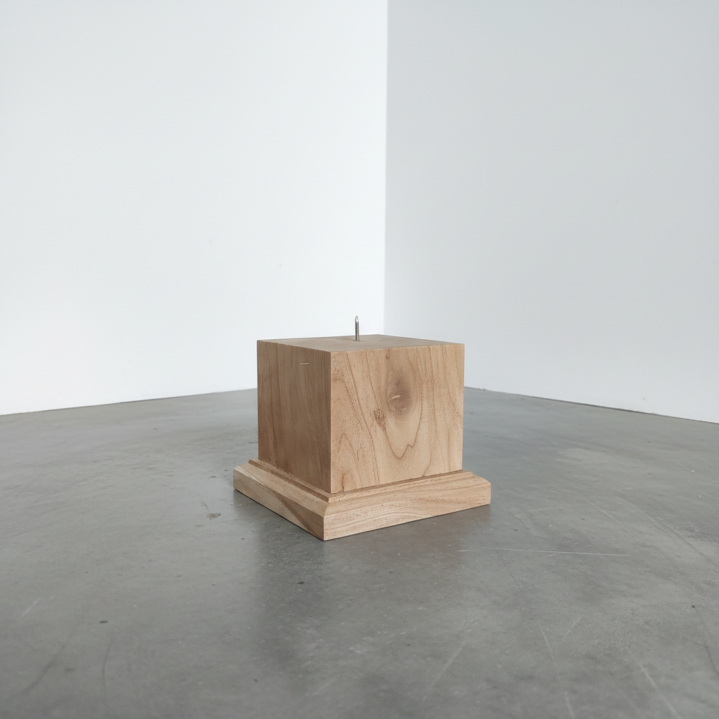 Teak Candle Holder (incl. candle)