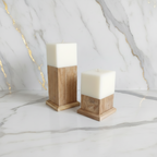 Teak Candle Holder (incl. candle)