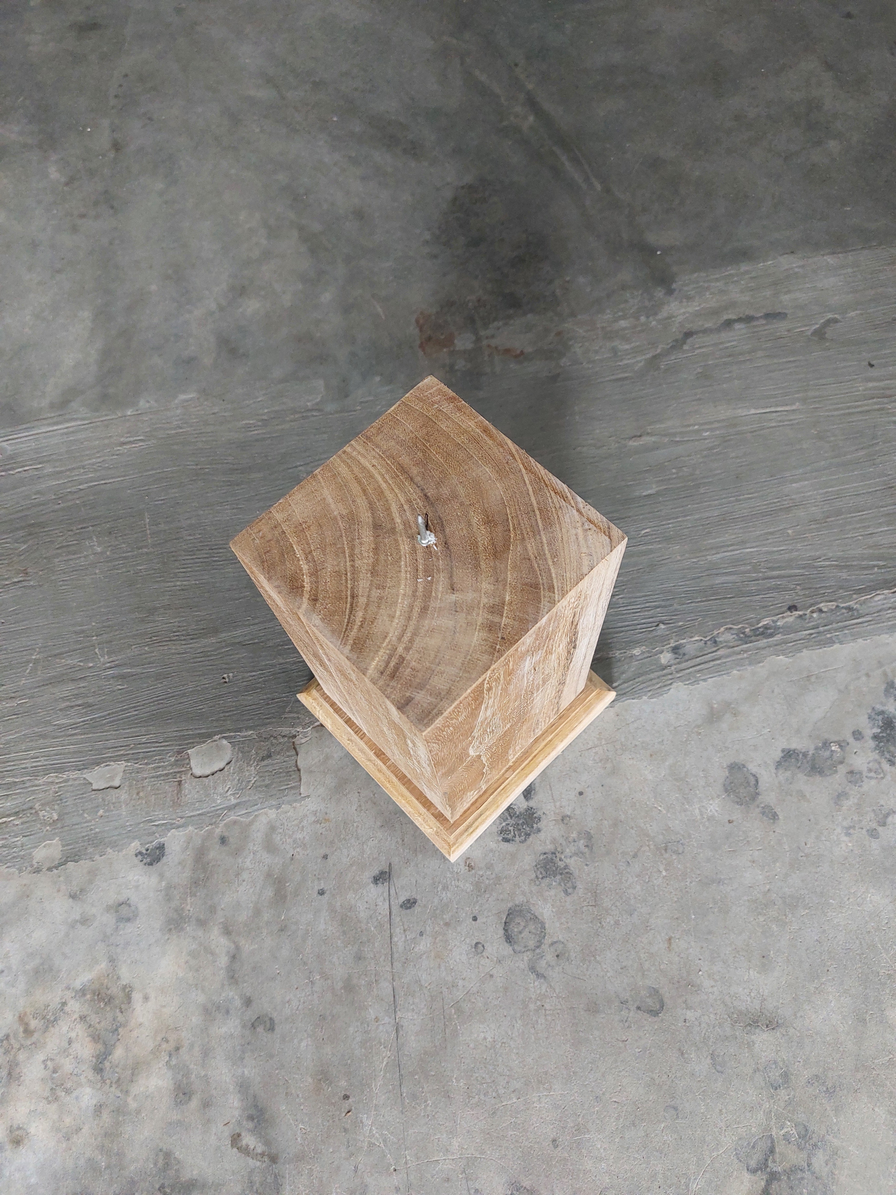 Teak Candle Holder (incl. candle)