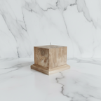 Teak Candle Holder (incl. candle)