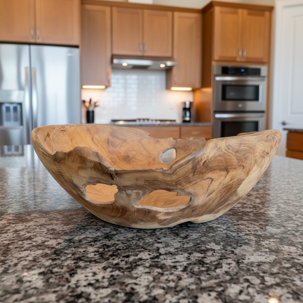 Live Edge Teak Fruit Bowl