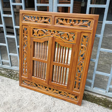 Load image into Gallery viewer, Hand Carved Teak Mirror with Shutters
