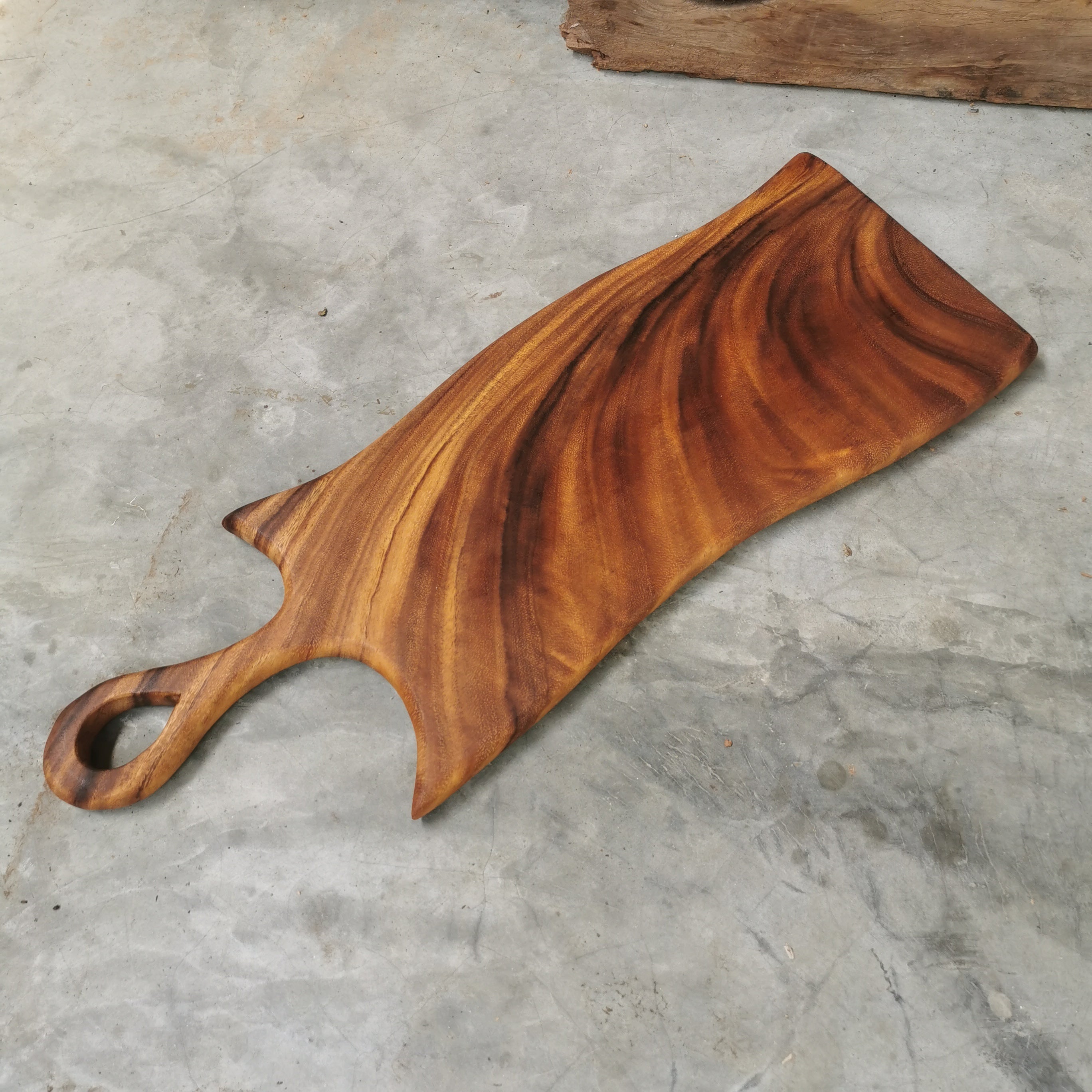 Teak Curved Platter/Cheese Board