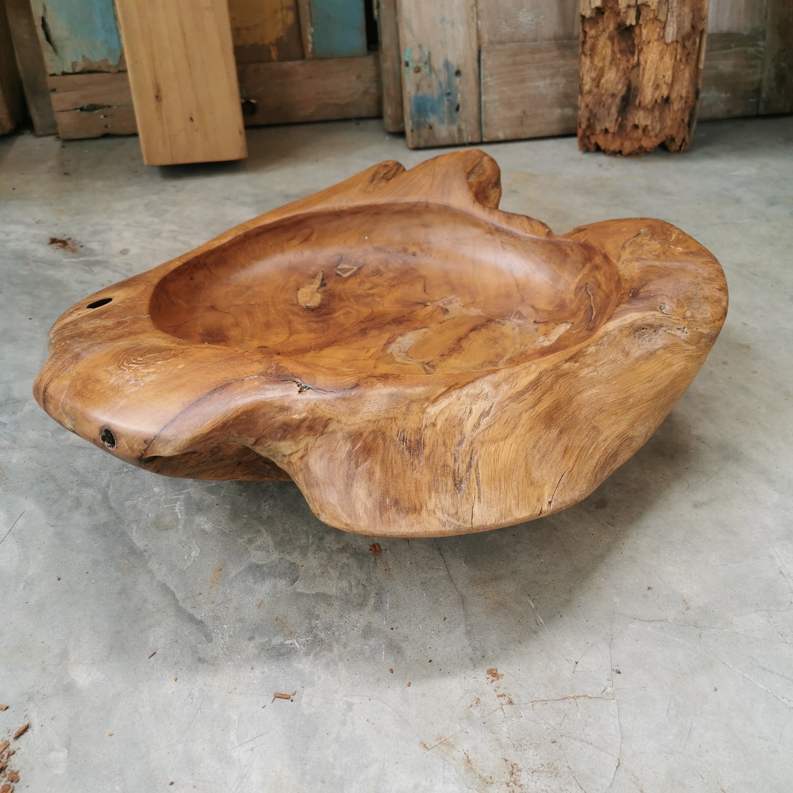 Live Edge Teak Bowl (Extra Thick)